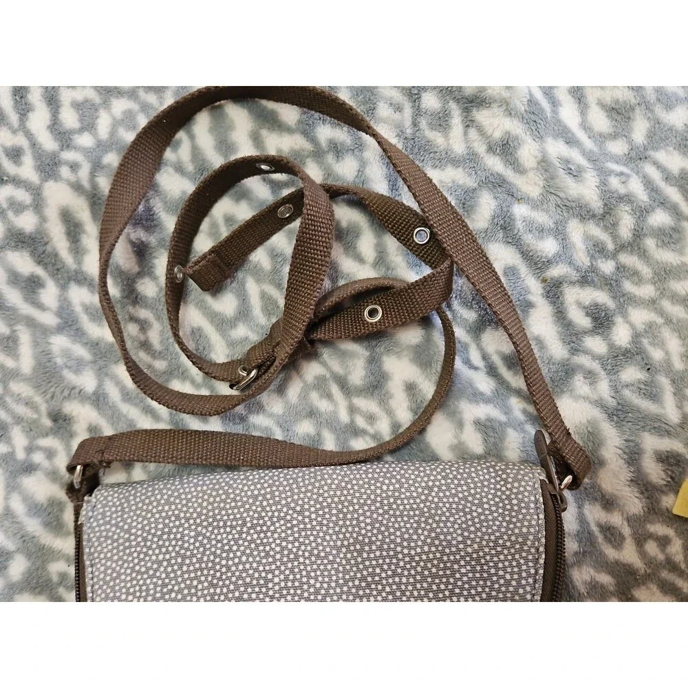 Thirty One Organista Crossbody Bag Grey Pin Dots